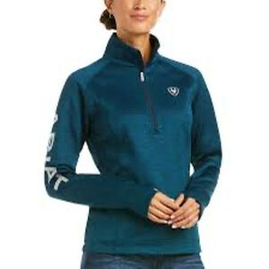 Ariat Tek Womens Medium Team 1/2 Zip Eurasian Teal Cold Series Equestrian